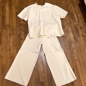 Zara Cream Short Sleeve Top